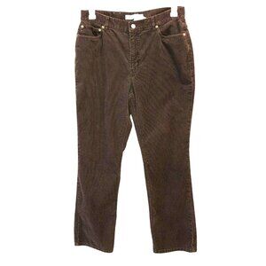 Tommy Hilfiger Jeans Womens Sz 12 Brown Corduroy Pockets Boot Cut Pants Y2K VTG
